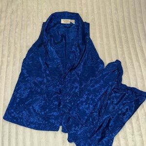Vintage Victoria's Secret Royal Blue Pajama Set
